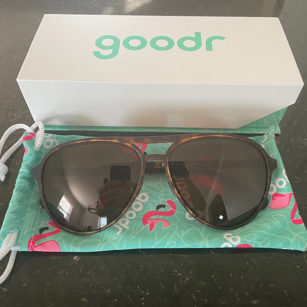 Goodr Sunglasses Mach G Amelia Earhart Ghosted Me, New in original packaging